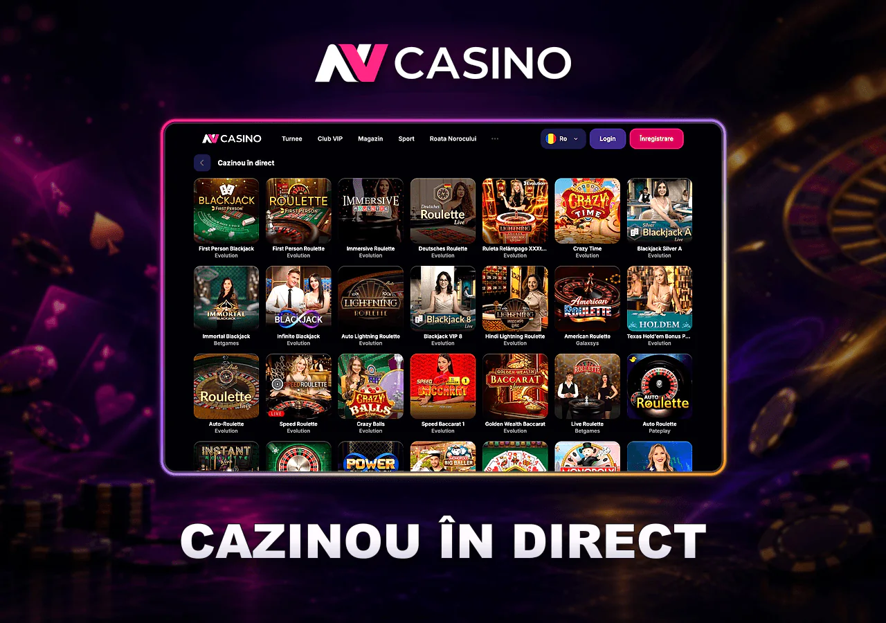 Mese live casino pe NV Casino